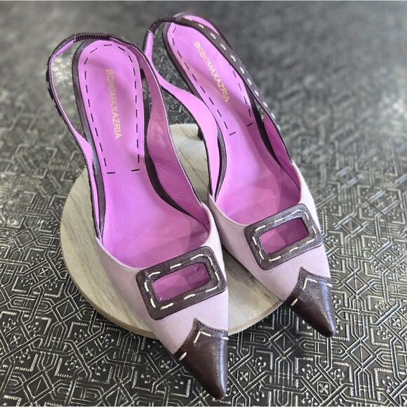 🐢 BCBGMaxAzria Pink High Heels with buckle.  Size 6 great condition! - Picture 1 of 15